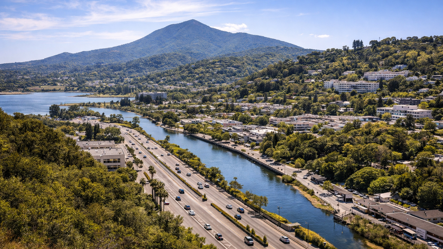 Greenbrae central Marin, creek trail, and neighborhood streets