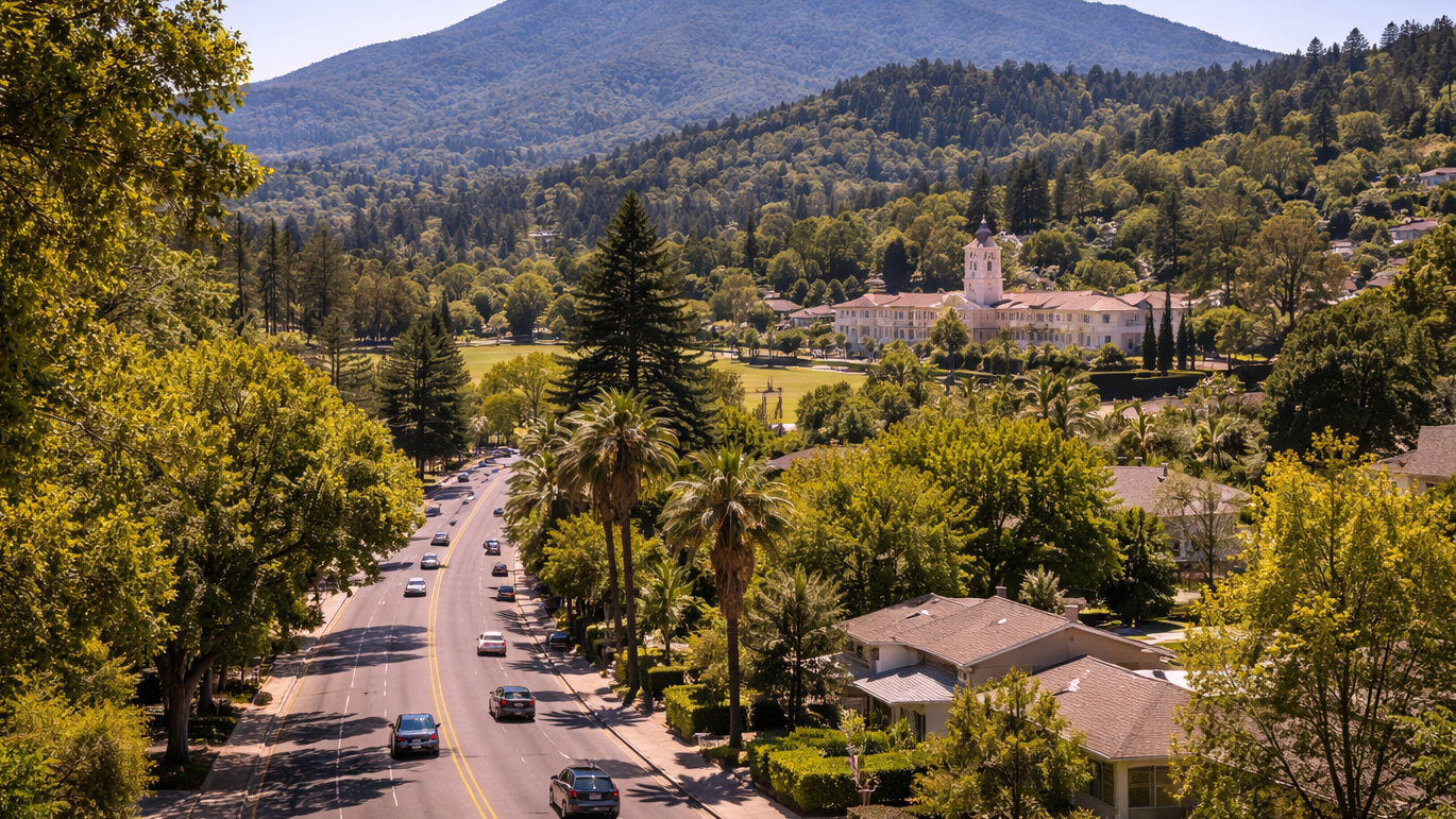 Kentfield wooded neighborhoods, Baltimore Canyon, and Mt. Tam access
