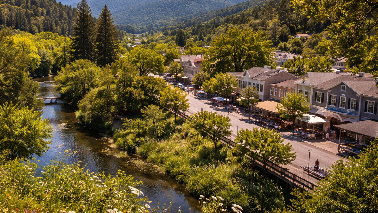 Larkspur Magnolia Avenue, historic downtown, and ferry landing