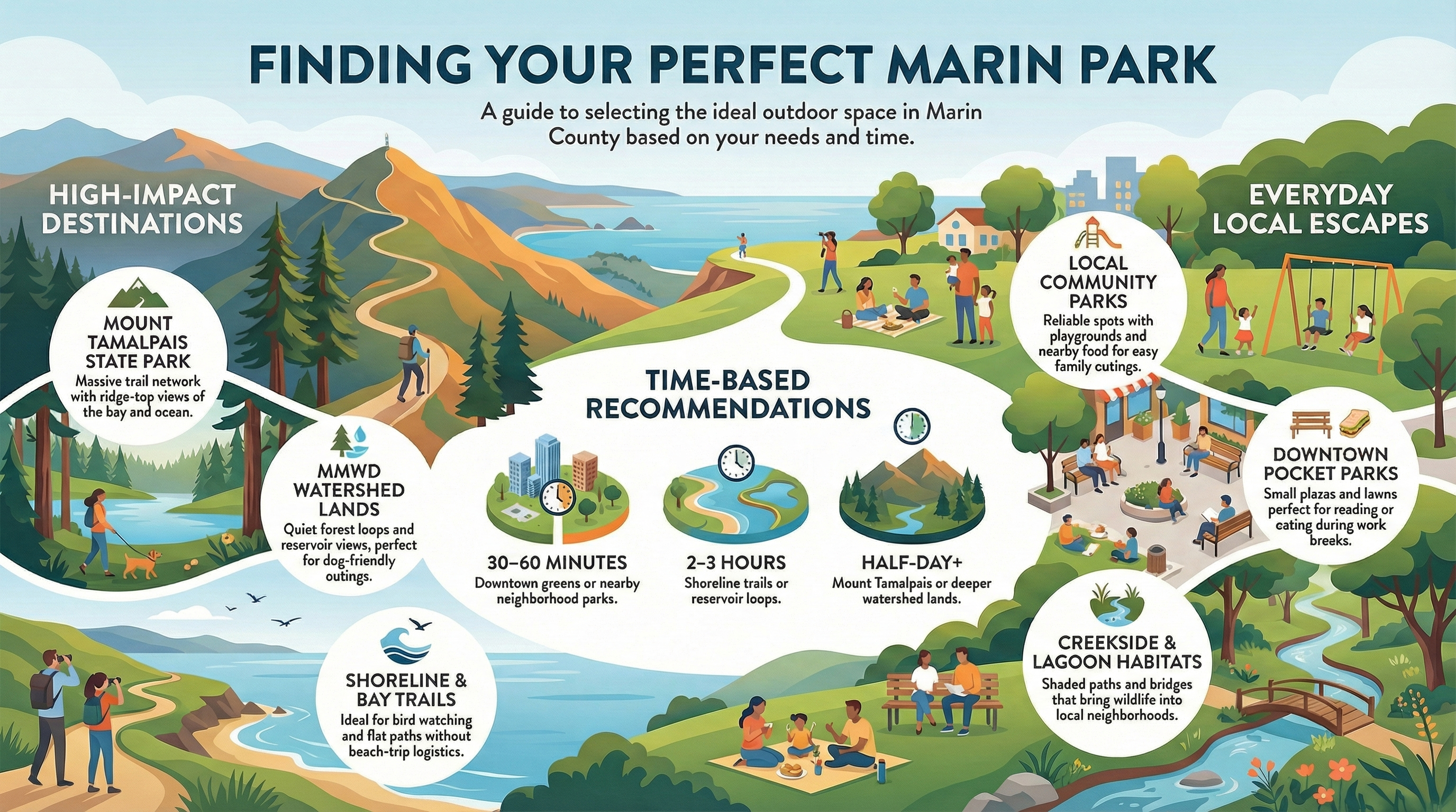 Marin’s Best Parks: From Ridge Trails to Bayfront Lawns